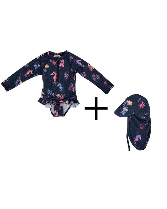 UV kupaći sa karnerićima + kapica - Rainbow Reef - Mini Bambini