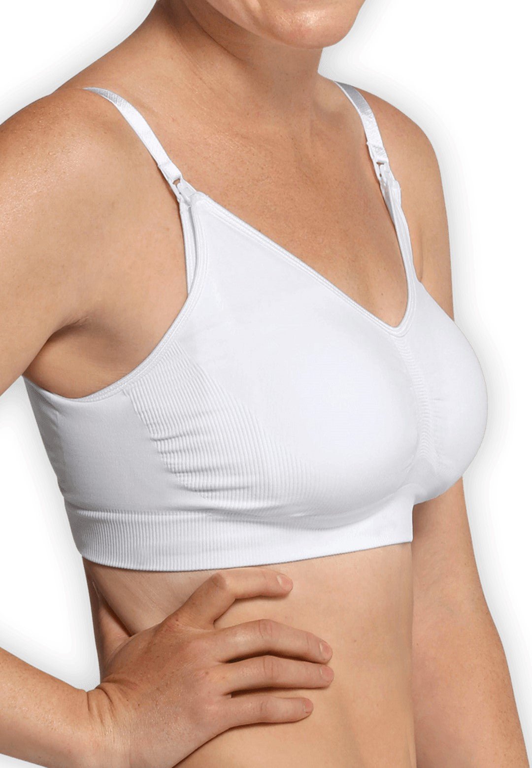 Grudnjak za dojenje bez šavova Cariwell - bijeli - Mini Bambini