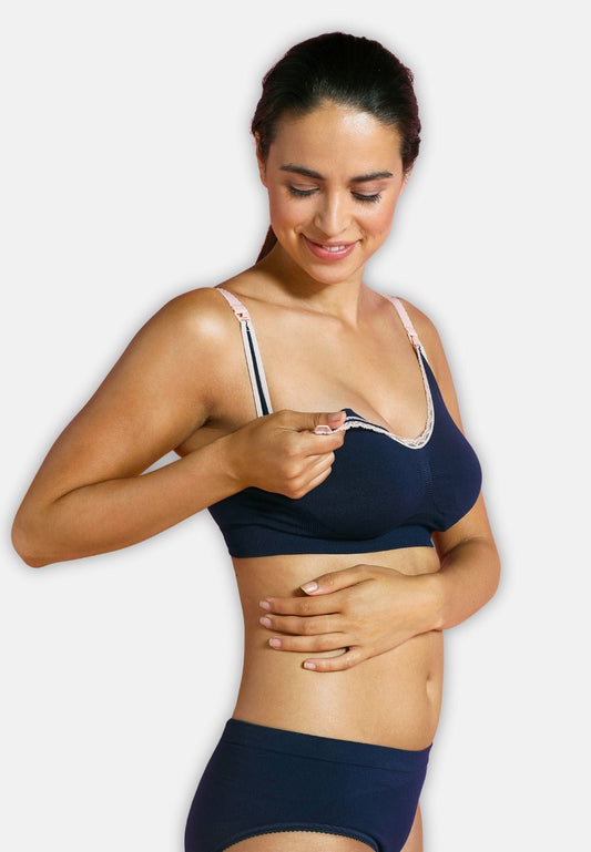 Grudnjak za dojenje bez šavova Carriwell - Deluxe plavi - Mini Bambini