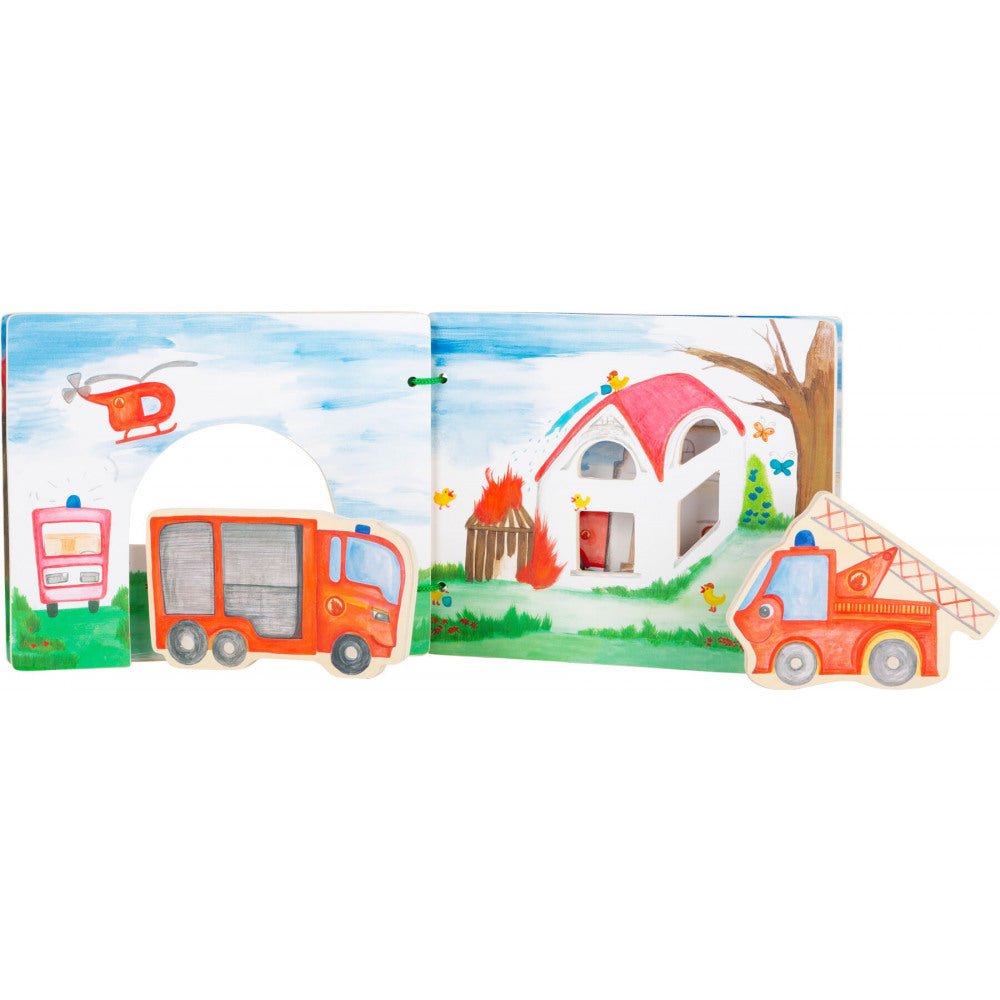 Interaktivna drvena knjiga "Vatrogasci" - Mini Bambini