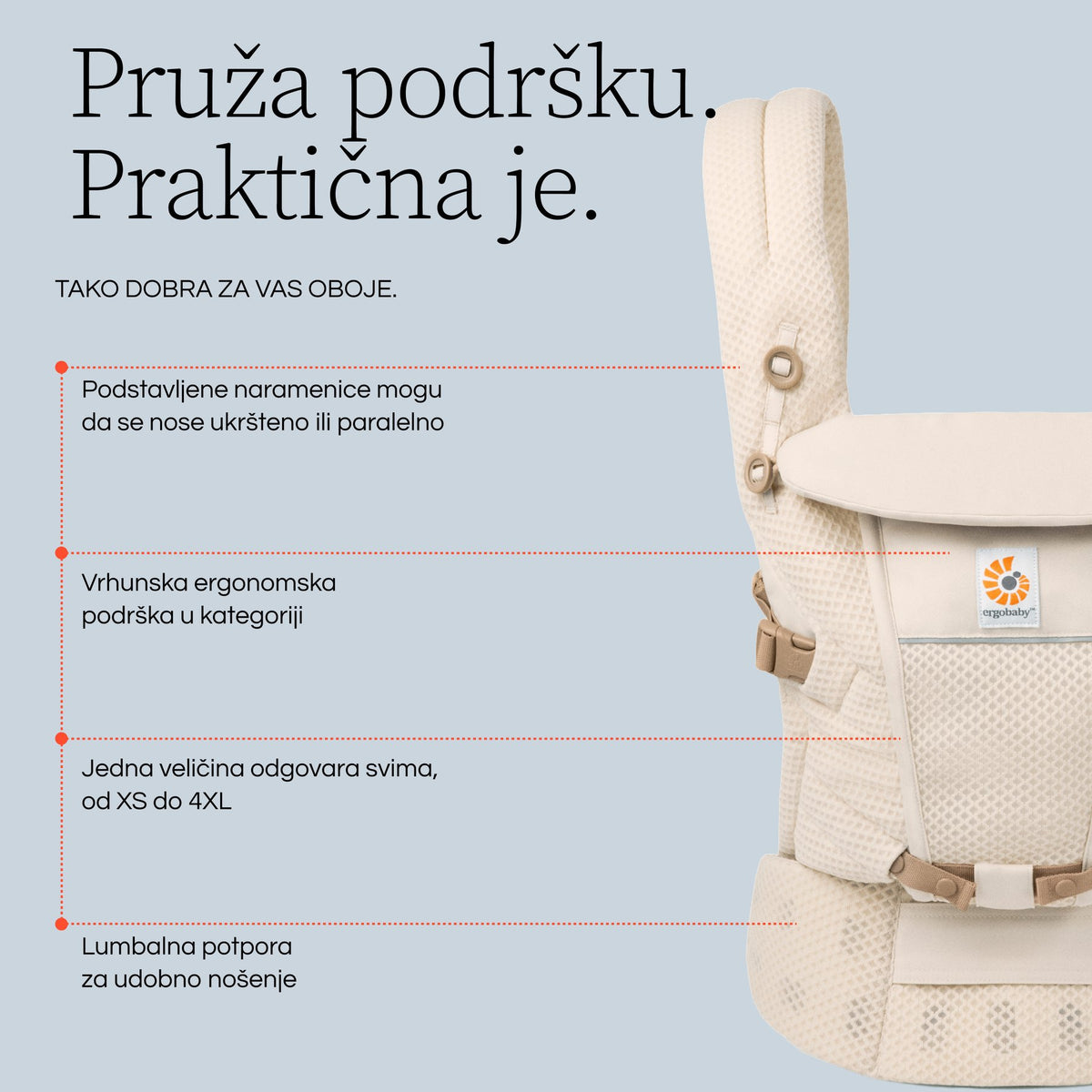Ergonomska nosiljka Ergobaby Adapt Soft Flex Mesh - Graphite Grey