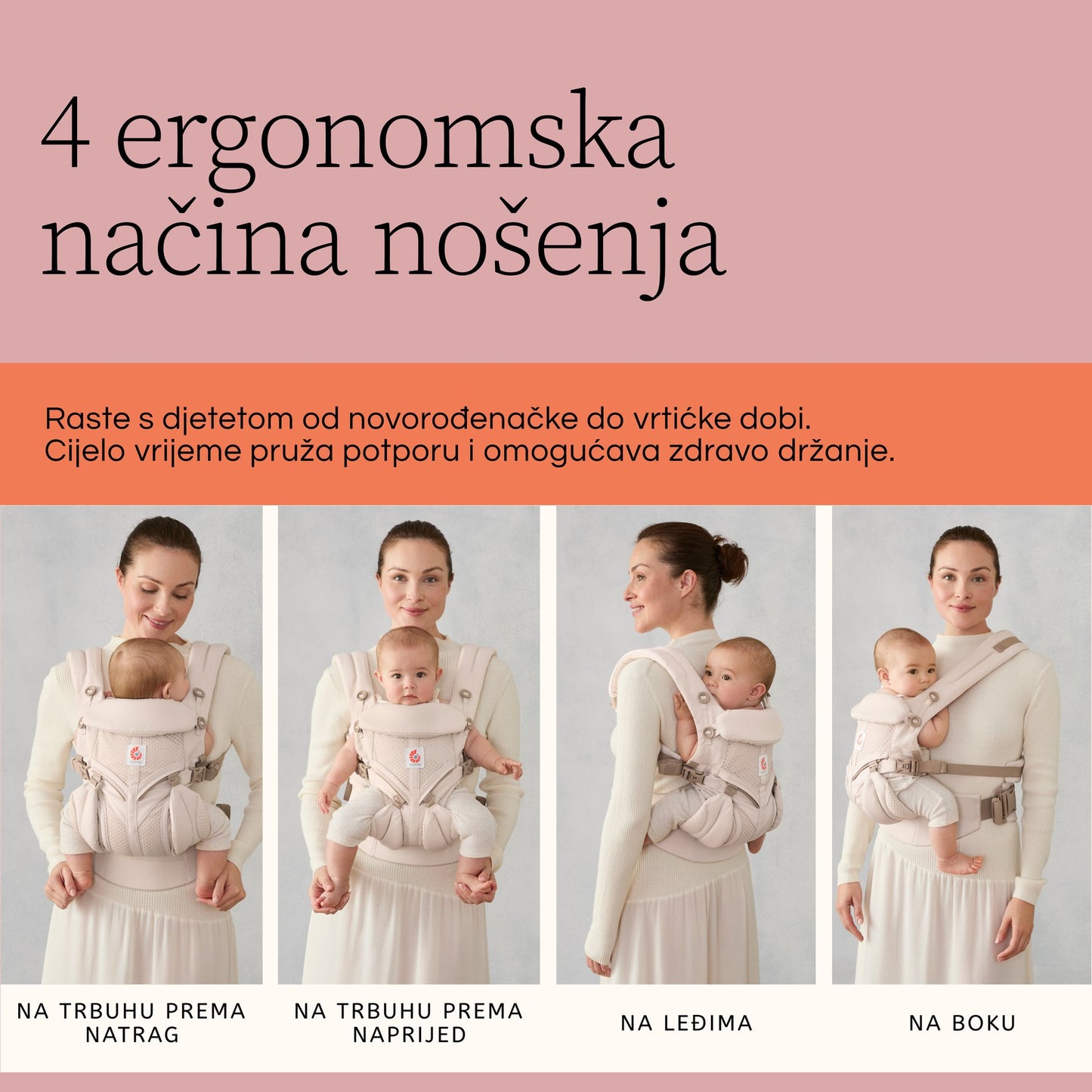 Ergonomska kengur nosiljka Ergobaby Omni Classic Mesh - Natural Beige