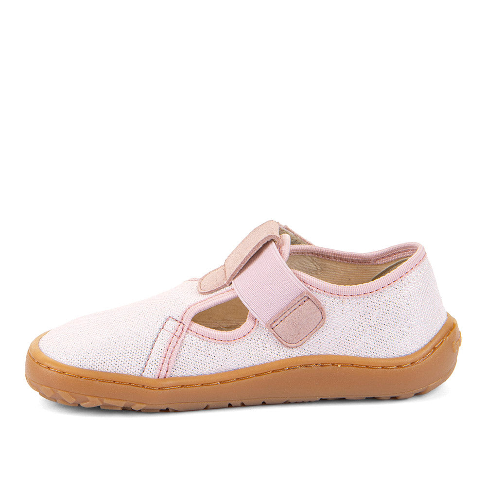Barefoot papuče Froddo, CANVAS T-BAR - pink shine