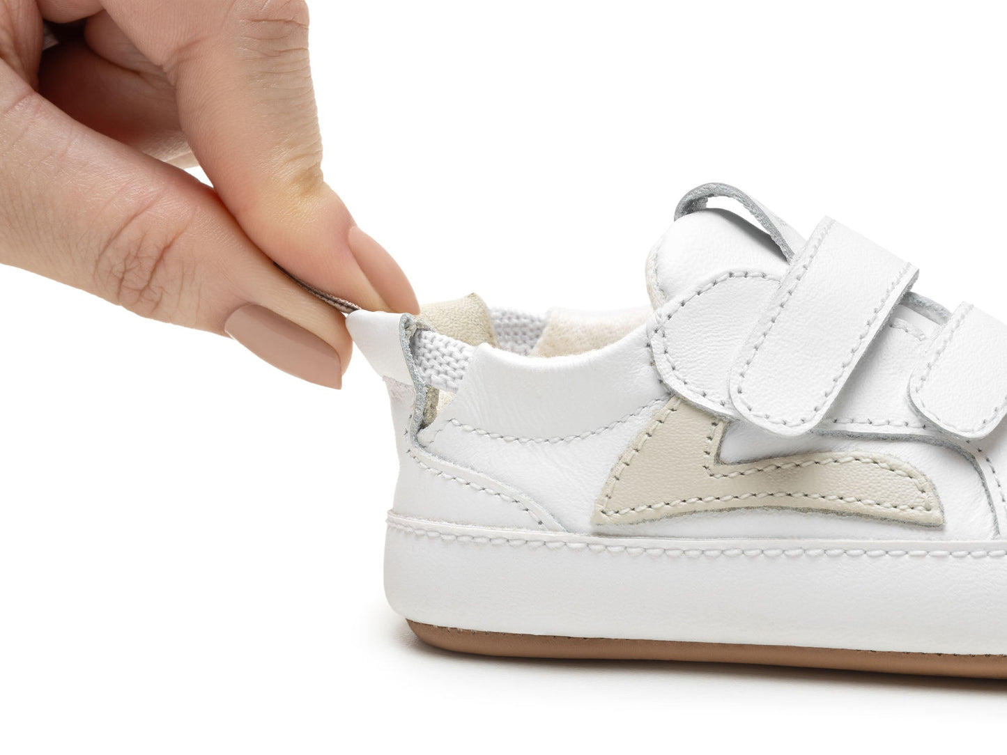 Barefoot nehodajuće patike LANDY – bijela - Mini Bambini