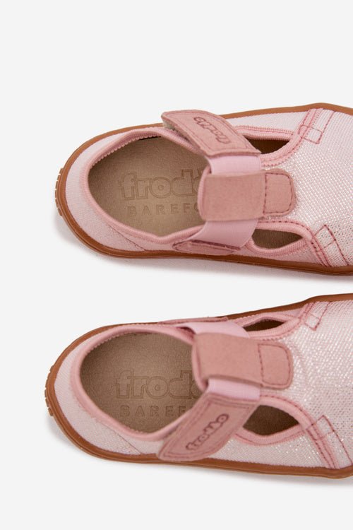 Barefoot papuče Froddo, CANVAS T - BAR - pink shine - Mini Bambini