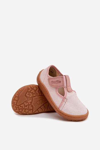 Barefoot papuče Froddo, CANVAS T - BAR - pink shine - Mini Bambini
