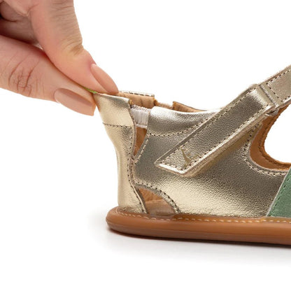 Barefoot sandale CRISS CROSS - metalik - Mini Bambini