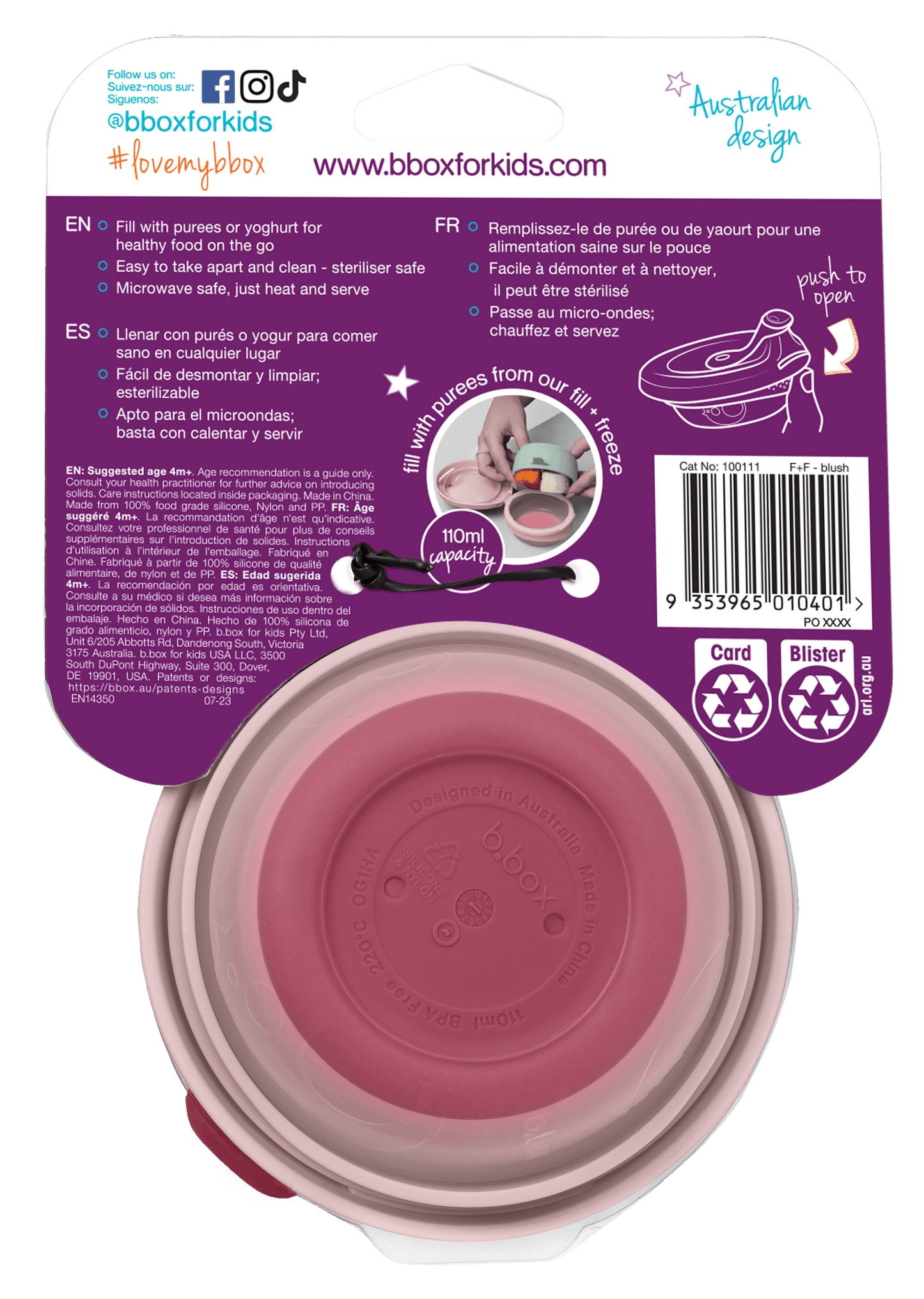 b.box Fill + feed zdjelica – Blush - Mini Bambini