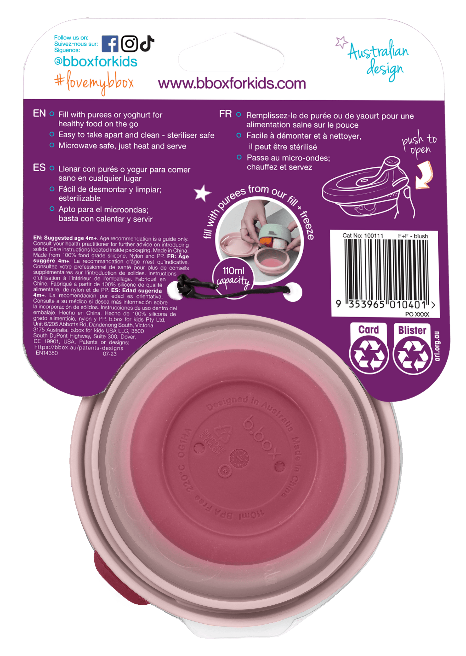 b.box Fill + feed zdjelica – Blush - Mini Bambini
