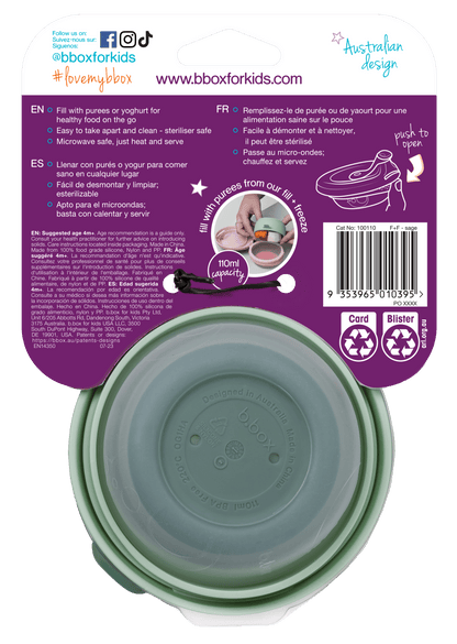 b.box Fill + feed zdjelica – Sage - Mini Bambini