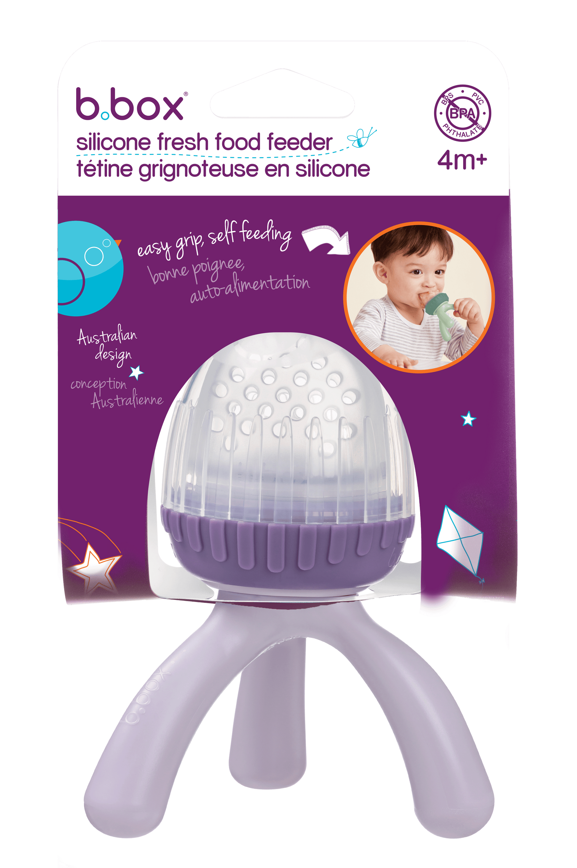 b.box Silikonska mljackalica za svježu hranu – Peony - Mini Bambini