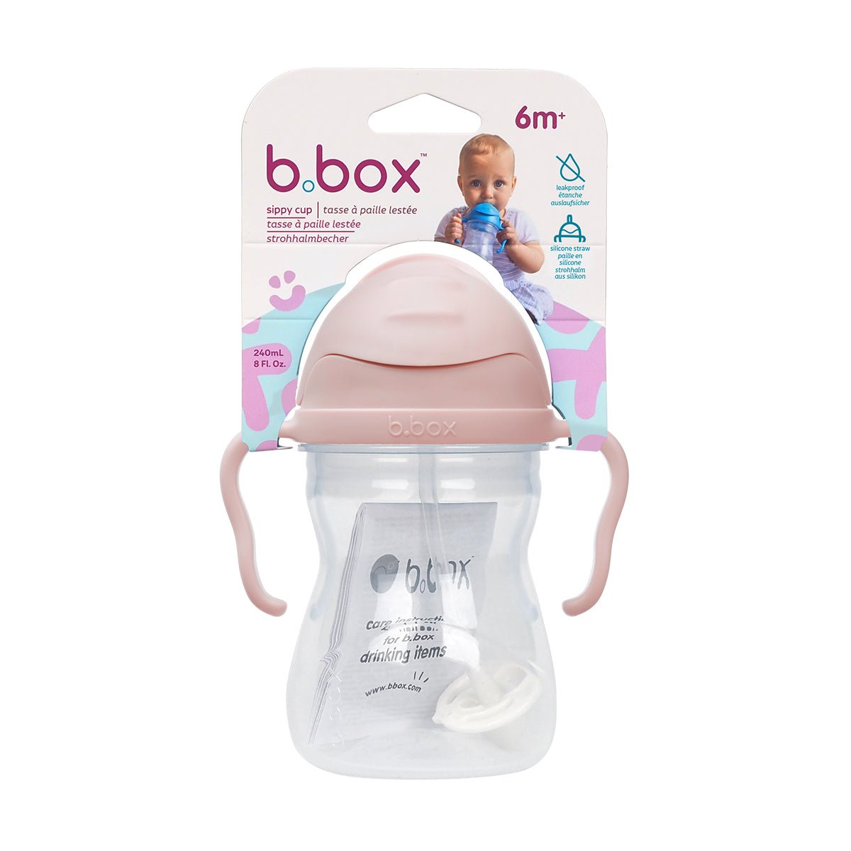 b.box Sippy cup bočica sa slamkom – Blush - Mini Bambini