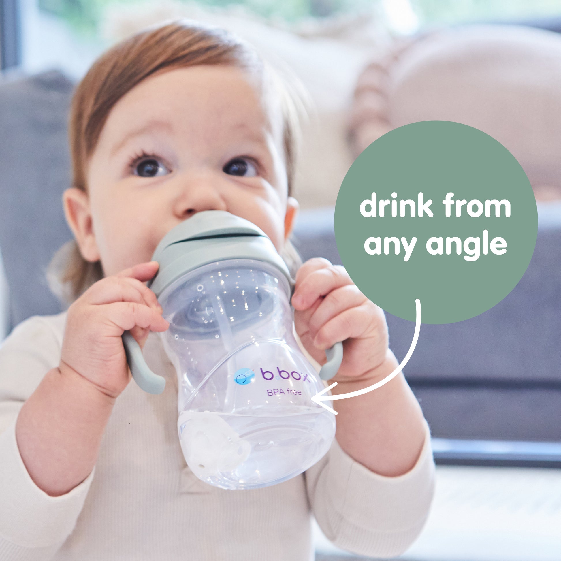 b.box Sippy cup bočica sa slamkom – Sage - Mini Bambini