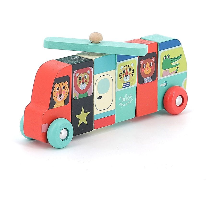 Drvena magnetna vozila za slaganje - Mini Bambini