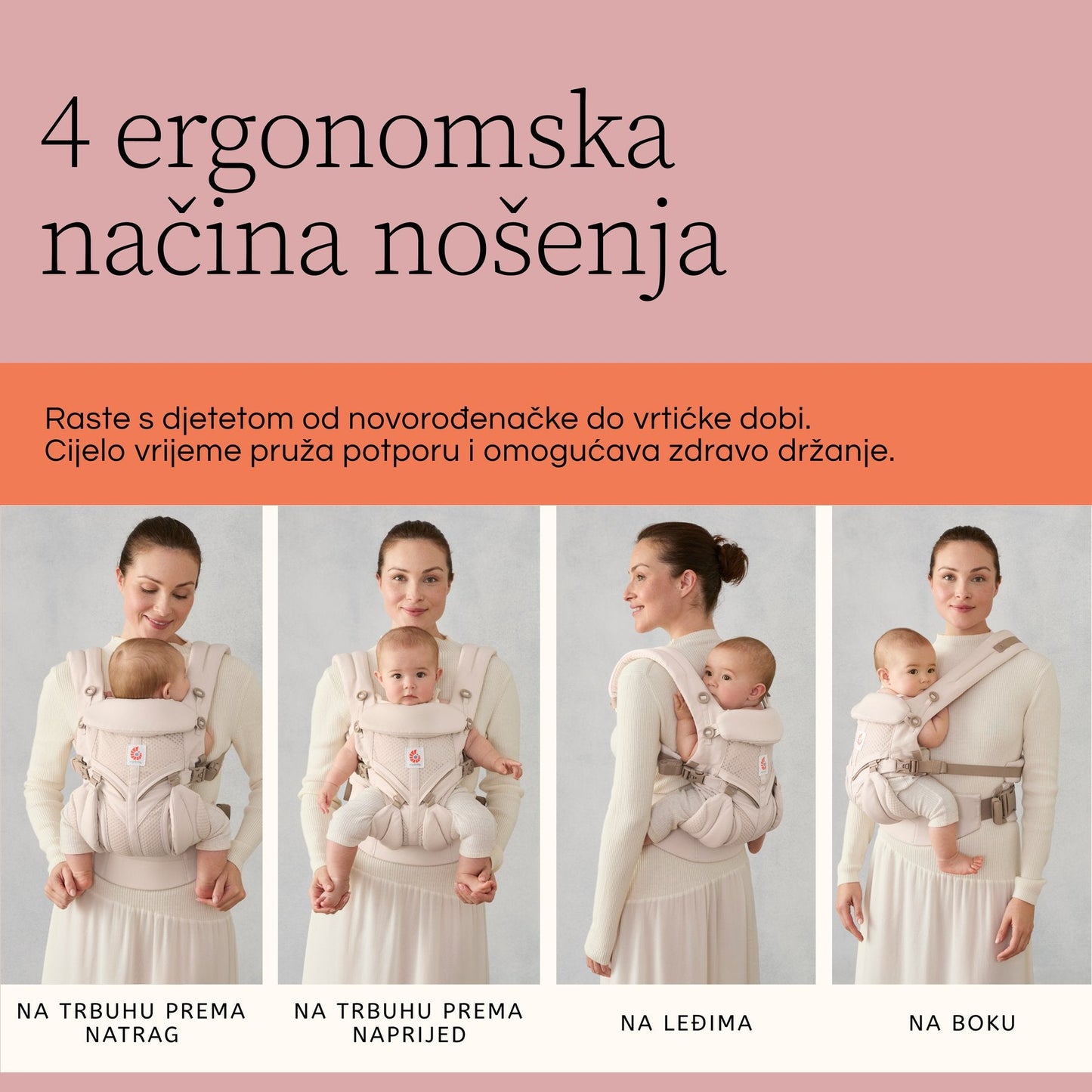 Ergonomska kengur nosiljka Ergobaby Omni Classic Mesh - Soft Olive - Mini Bambini