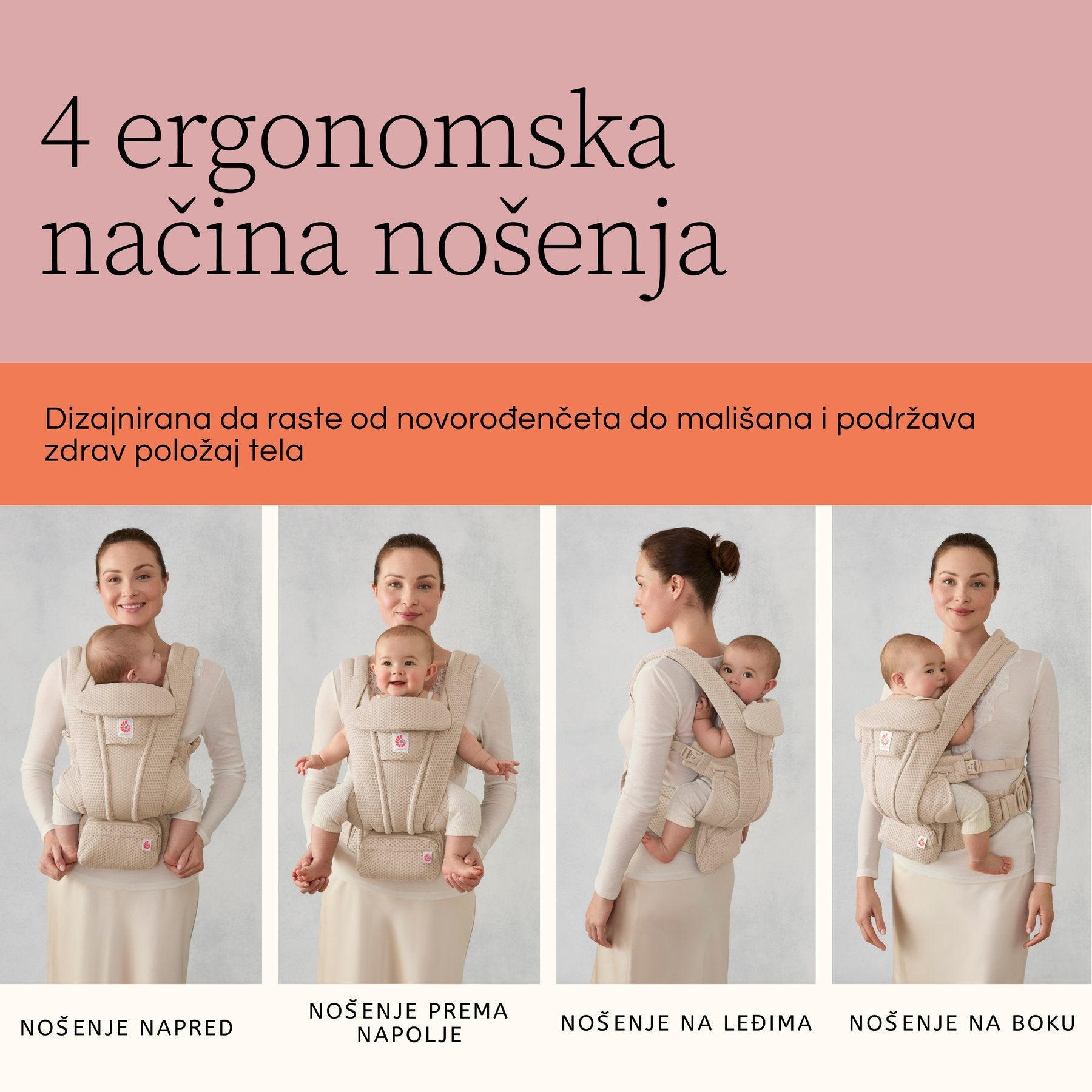 Ergonomska kengur nosiljka Ergobaby Omni Deluxe Mesh - Midnight Blue - Mini Bambini