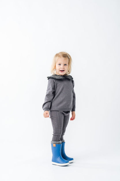 Gumene čizme sa toplim uloškom Snugi WoolySplash - plava - Mini Bambini