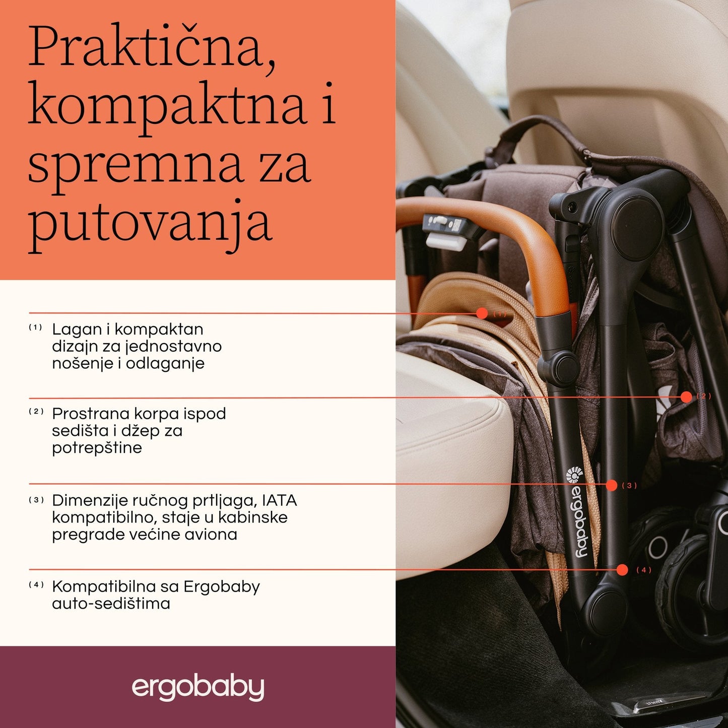 Kolica za bebe Ergobaby Metro 3 Deluxe - Mini Bambini
