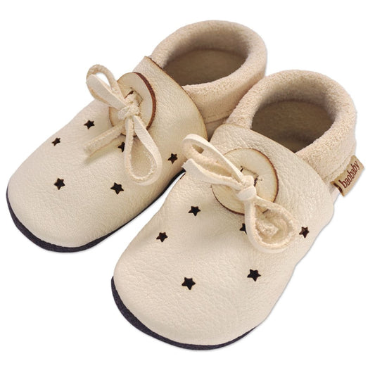 Kožne sandalice Baobaby - Stars white - Mini Bambini