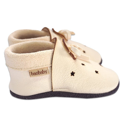 Kožne sandalice Baobaby - Stars white - Mini Bambini