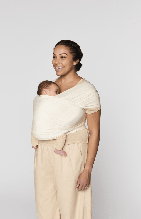 Marama za nošenje bebe Ergobaby Aura Sustainable Mesh - Cream - Mini Bambini