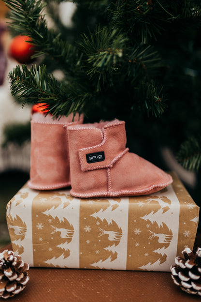 Merino čizme Snugi - roze - Mini Bambini