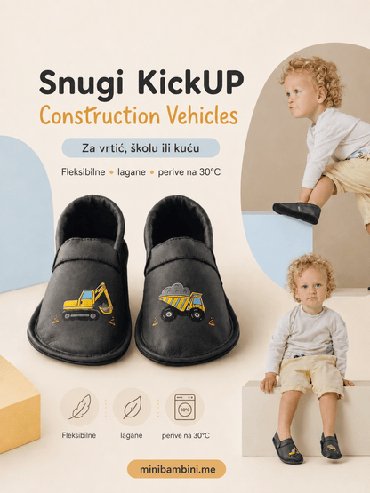 Papuče Snugi KickUP - Construction vehicles - Mini Bambini