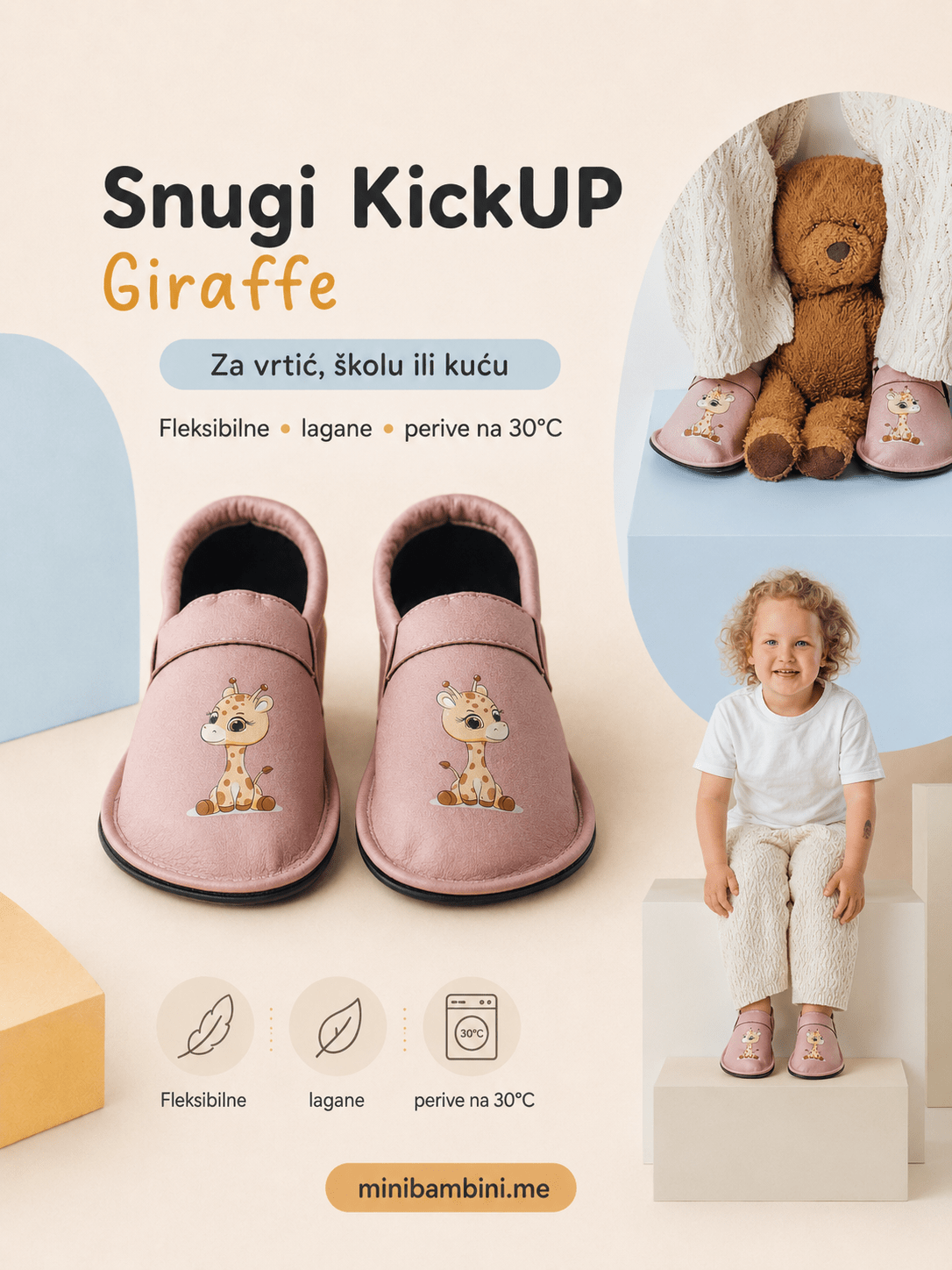 Papuče Snugi KickUP - Giraffe - Mini Bambini