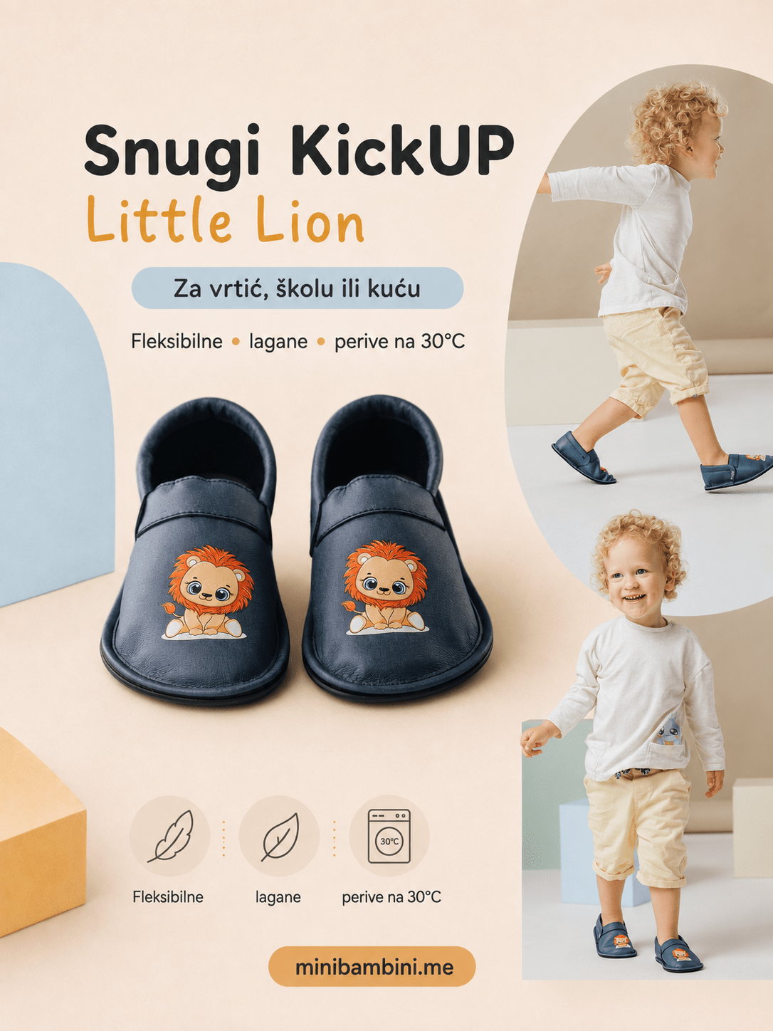 Papuče Snugi KickUP - Little Lion - Mini Bambini