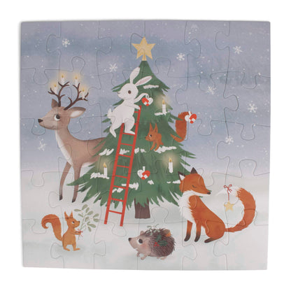 Puzle 30 kom (45x45cm) - Zabava u zimskoj šumi - Mini Bambini
