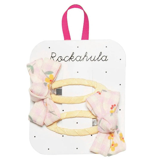 Rockahula šnalice - Buttercup Gingham Twisty Bow - Mini Bambini