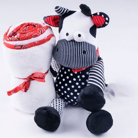 Senzorna igračka krava i peškir - Mini Bambini